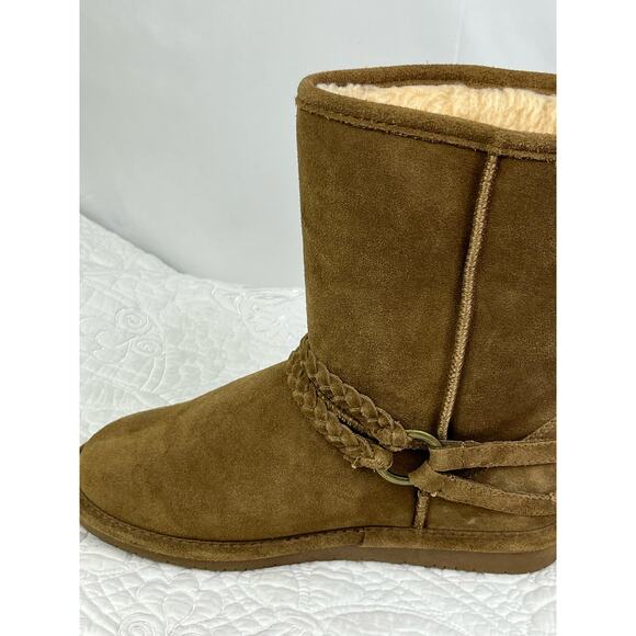 Bearpaw Women's Size 9 Brown Suede Wool Blend Lining Sheep Skin Snow Boots - Picture 9 of 12